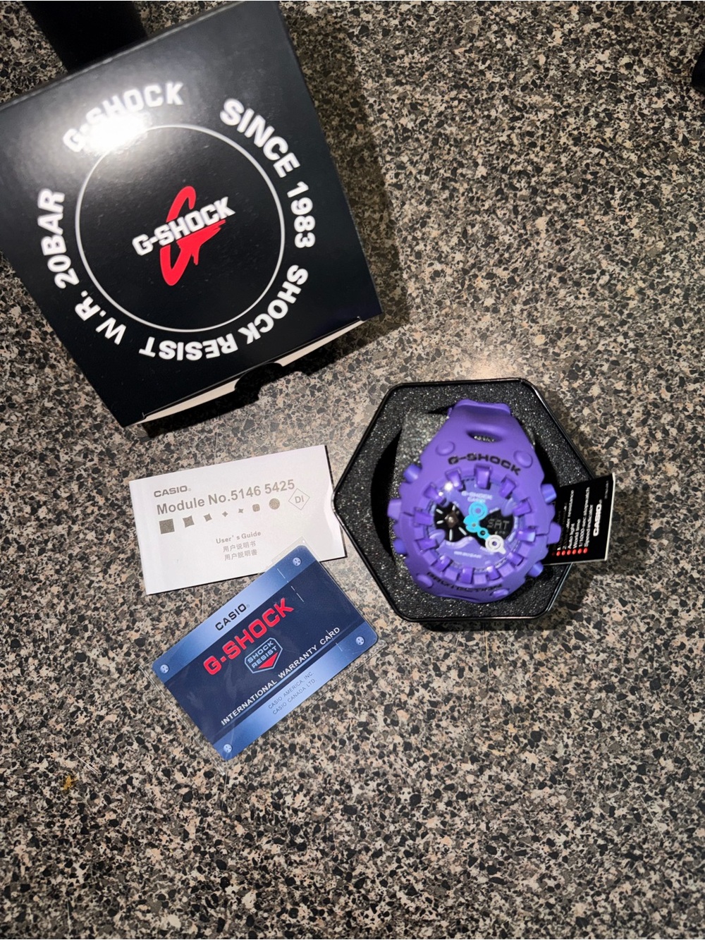 G-Shock Purple Watch with Blue Accents